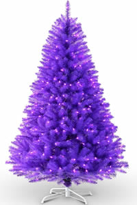 purple Christmas trees