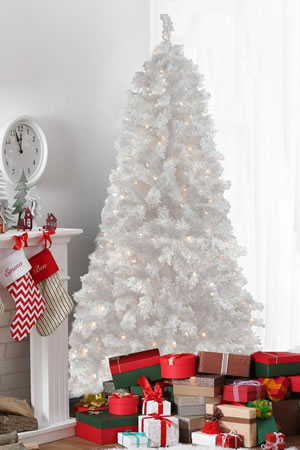 7.5 pre-lit flocked white spruce artificial christmas tree clear lights